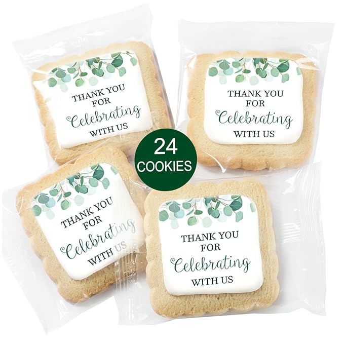 Thank you for Celebrating With Us | Party Favor Cookies For Guests Wedding Baptism Baby Bridal