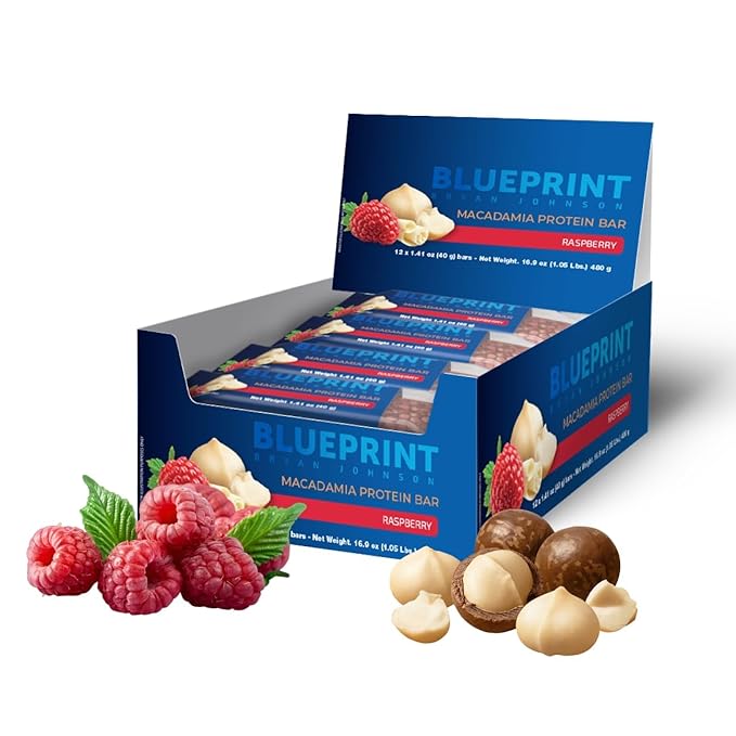 Blueprint Bryan Johnson Macadamia Nut Protein Bar - 9G Plant Protein - Healthy Fats - Supports