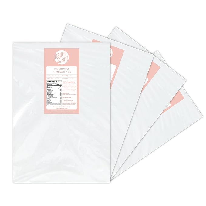 Printable Edible Wafer Paper Sheets from paper2eat (0.40 mm - 200 count/Plain)