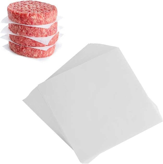 Yenmoz 500 PCS Hamburger Patty Paper White Square Parchment Paper Non-Stick Food Grade Burger Paper