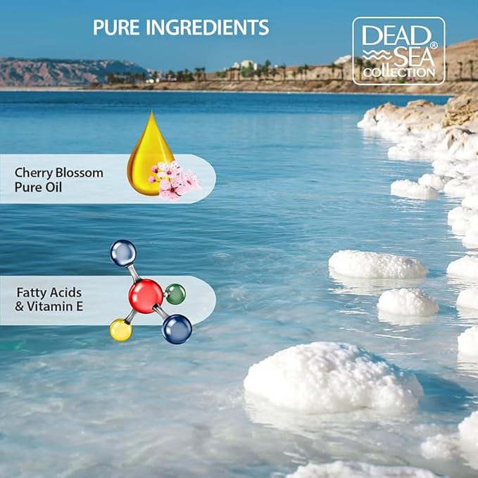 Dead Sea Collection Body Oil for Dry Skin - Cherry Blossom & Vitamin E, A, D Moisturizing Oil