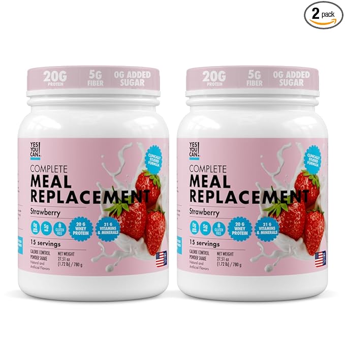 Yes You Can! Meal Replacement Shake - 20G Protein, 5G Fiber, 21 Vitamins & Minerals - Meal