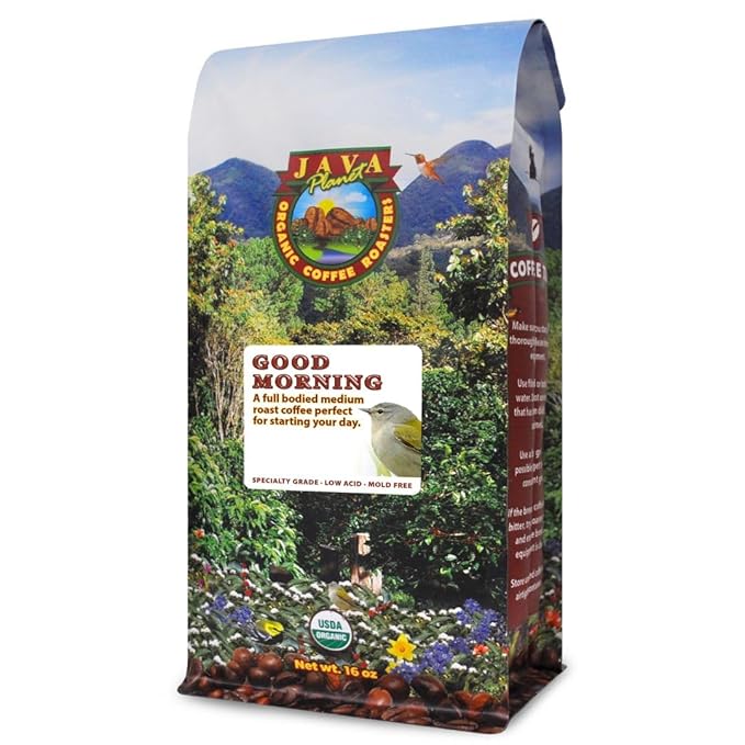 Low Acid Organic Coffee ??Whole Bean, Mold-Free & Stomach Friendly by Java Planet, Good Morning