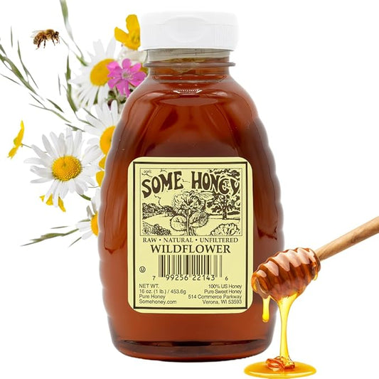 Some Honey Raw & Unfiltered Wildflower Honey – 100% Pure U.S. Honey – USDA Grade A – All-Natural