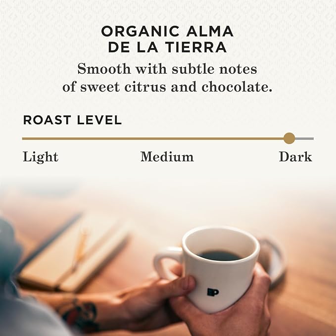Peet's Coffee, USDA Organic Dark Roast Single Serve Coffee Pods - Alma de la Tierra 10 Count (1 Box