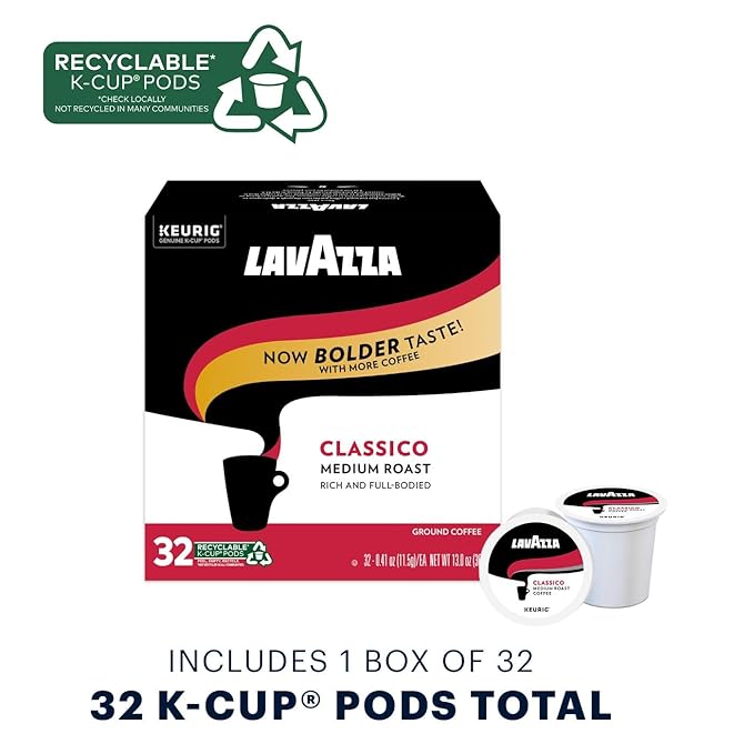 Lavazza Classico Single-Serve Coffee K-Cup® Pods for Keurig® Brewer, Medium Roast, Caps Classico