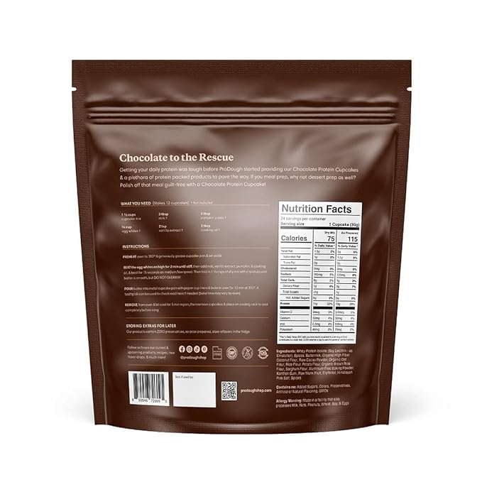 ProDough High Protein- Gluten Free Cupcake Mix, Low Carb, 13g of Protein per Cupcake, No Added