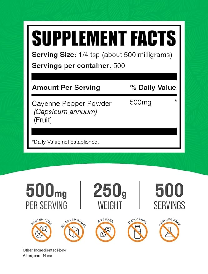 BulkSupplements.com Cayenne Pepper 40000 HU Powder - Capsaicin Supplements, Cayenne Pepper Powder