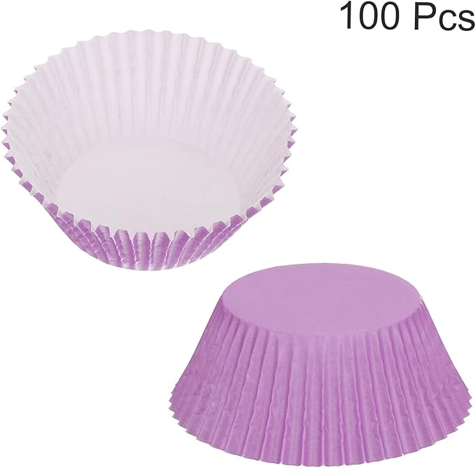 uxcell 100 Pcs Cupcake Liners, Muffins Paper Baking Cups Wrappers Standard Greaseproof for Baking