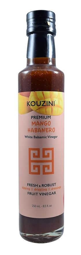 Kouzini Ultra Premium Mango Habanero White Balsamic Vinegar, Aged Balsamic Vinegars from Modena