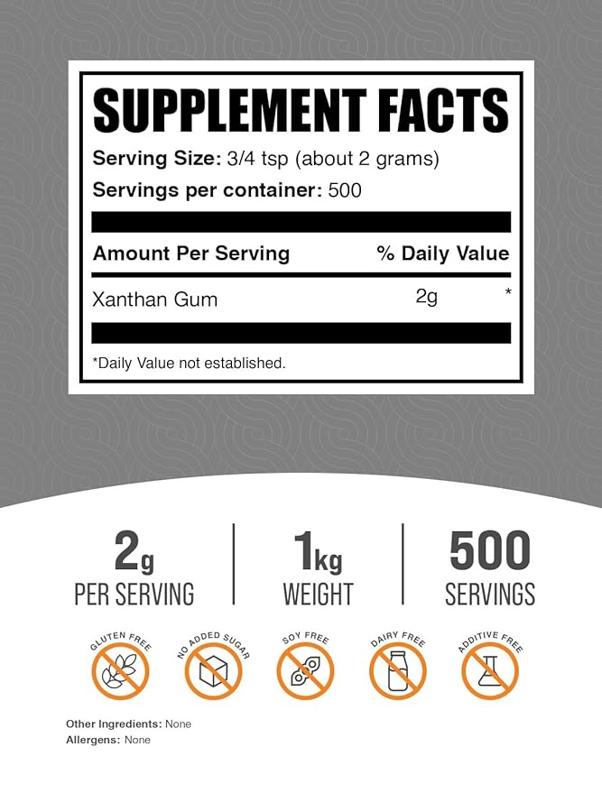 BulkSupplements.com Xanthan Gum Powder - Xanthan Gum Thickener, Xanthan Gum for Baking - Xanthan