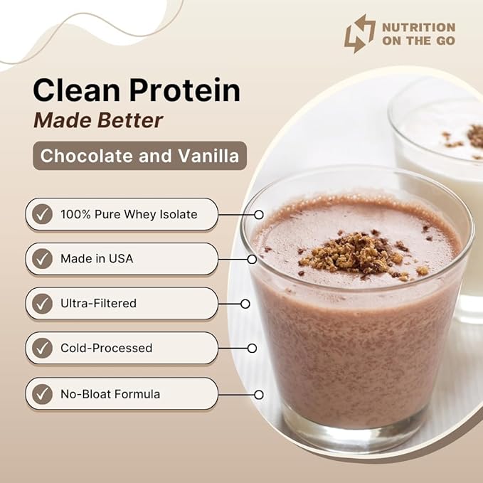 Travel Whey Protein Isolate Packets ??Single-Serve Protein Powder ??25g Proteins + 5g Creatine