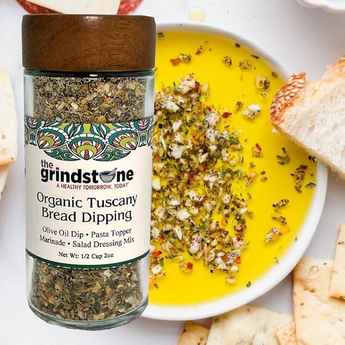 The Grindstone, Organic Tuscany bread dipping mix, perfect seasoning spice with extra virgin olive