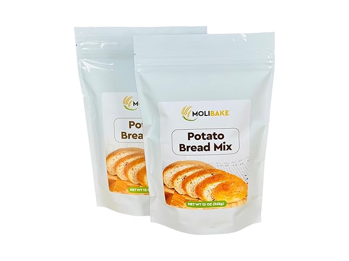 Molibake Potato Bread Mix ??Pack of 2 - All-Natural Baking Mix for Bread Machine and Oven - 12 oz