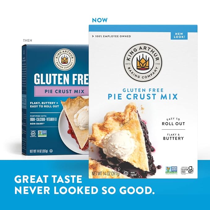 King Arthur Flour Gluten Free Pie Crust Mix, Packaging May Vary, 14 Oz