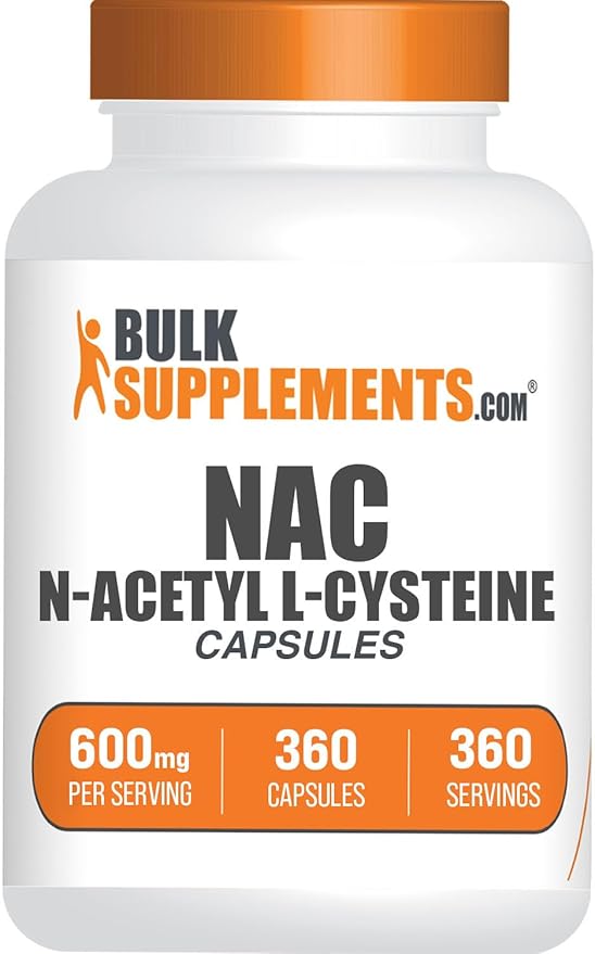 BulkSupplements.com N-Acetyl L-Cysteine Capsules - N-Acetyl Cysteine 600mg, NAC Supplement - 600mg