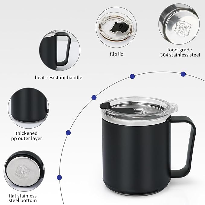 VOBAGA Coffee Mug Warmer with 15oz Mug Set, Electric Coffee Cup Warmer with Three Temperature