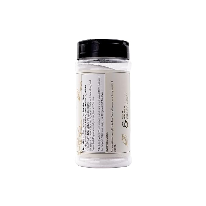 Olive & Vine Fine Sea Salt, Subtle Salinity, Seasoning for Grilled Vegetables, Roasted Meats, Fresh