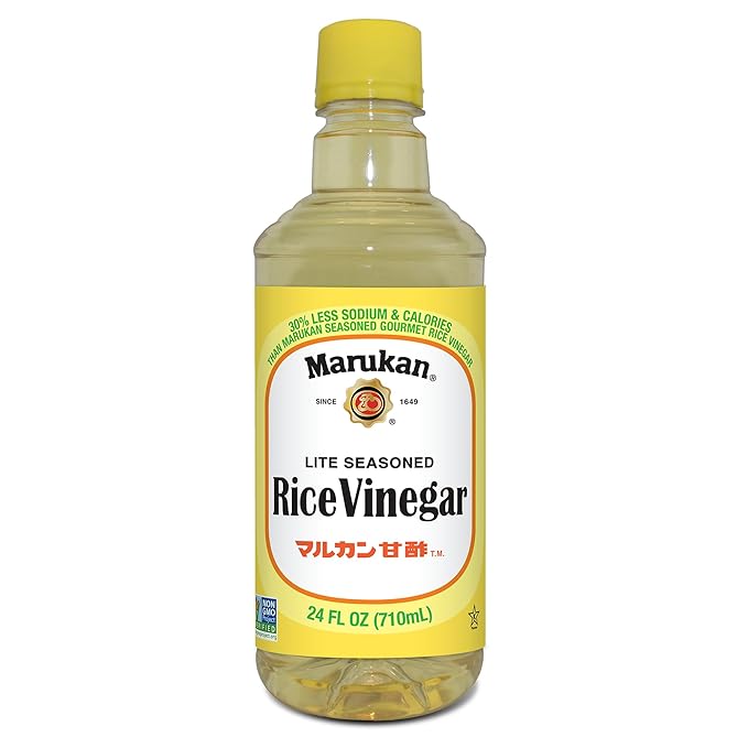 Marukan Lite Seasoned Rice Vinegar for Sushi & Cooking, 30% Lower Sodium & Sugar (24 fl oz)
