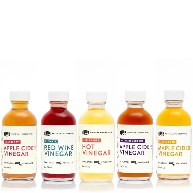 American Vinegar Works - Apple Cider Vinegar Sampler Pack - Includes Apple, Cranberry Apple, Hot