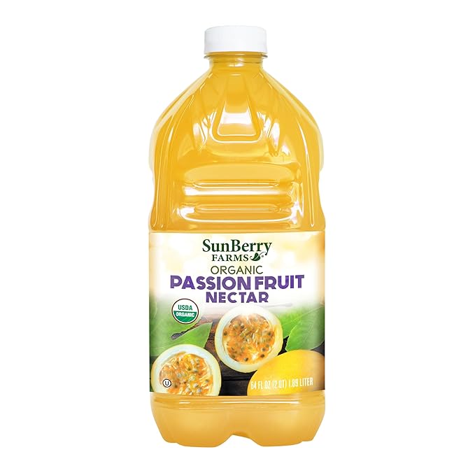Sunberry Farms Organic Passion Fruit Nectar, Gluten Free, non-GMO, All Natural (64 Fl oz, Passion