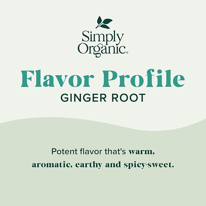 Simply Organic Ground Ginger Root, 1.64 Ounce, Non ETO, Non Irradiated, Non GMO, Complements Both