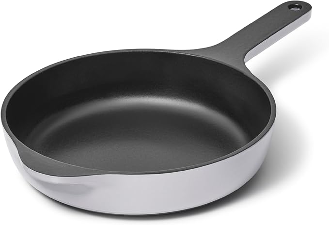 Caraway Cast Iron Skillet - 8” Enameled Cast Iron Pan With 3 Layer Enamel Coating - No Seasoning