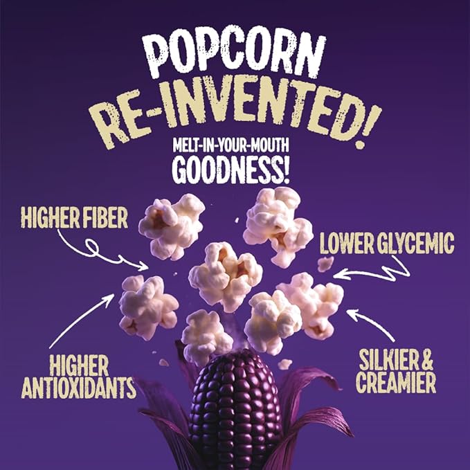 Purplesful Purple Corn Popcorn, Silkier, Creamier & Healthy Popcorn, Vegan-Friendly, Non-GMO