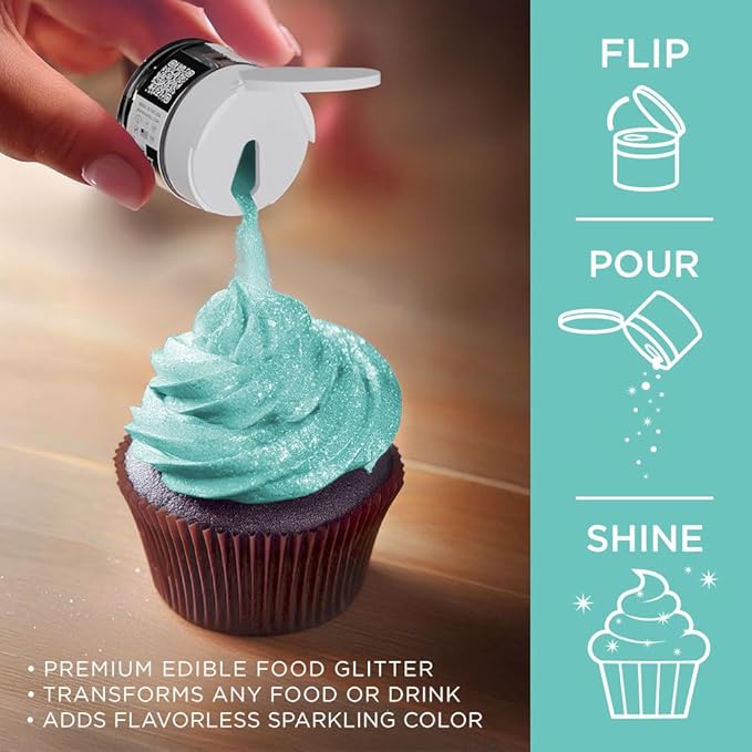 Bakell - Turquoise Tinker Dust (5g, 1x Jar) Edible Glitter for Food, Desserts, and Beverages!