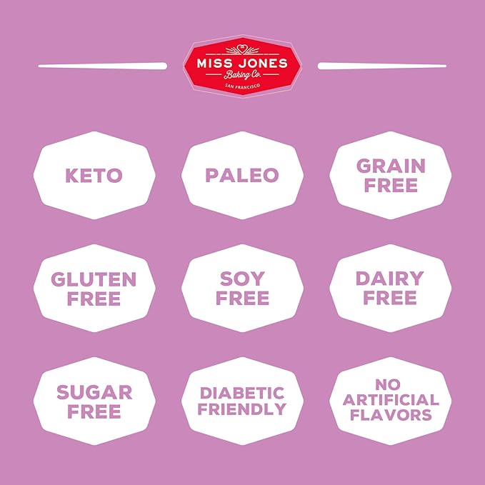 Miss Jones Baking Brownie Mix - Almond Flour, Gluten Free, Low Carb, No Sugar Added, Naturally