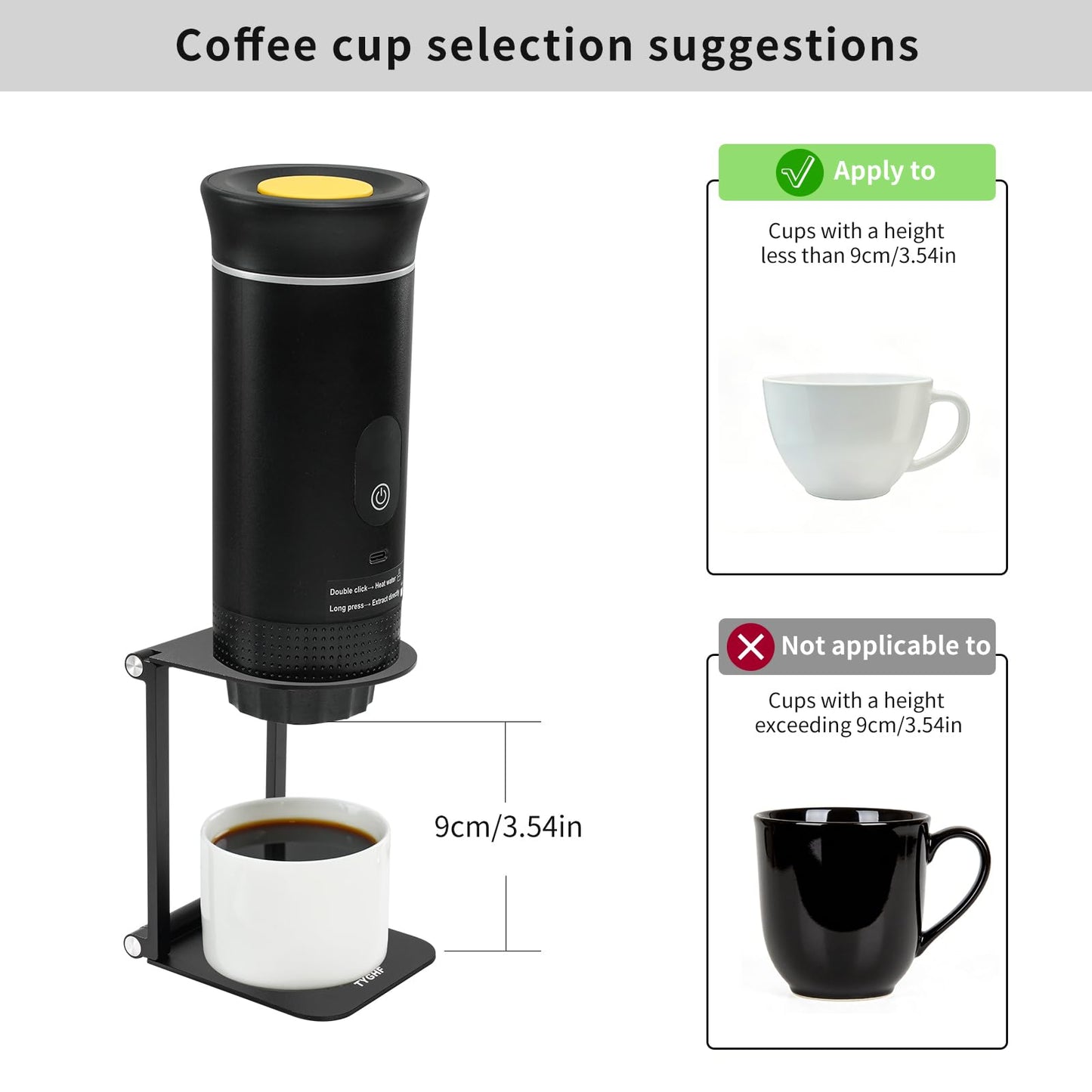 TYGHF Pour Over Coffee Maker Stand,Foldable Portable Electric Espresso Machine Stand,Holder for