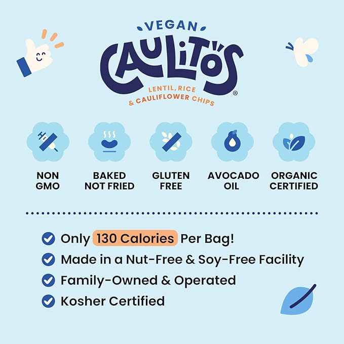 Caulitos ??15 Pack | Lentil, Rice & Cauliflower Chips | Organic, Gluten-Free, Non-GMO, Kosher