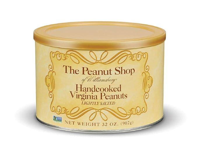 The Peanut Shop of Williamsburg Extra-Large Handcooked Lightly Salted Virginia Peanuts Williamsburg