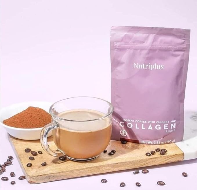 FARMASi Nutriplus Instant Coffee & Collagen Blend with Chicory, Medium Roast, Supports Skin & Joint