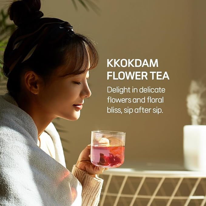 KKOKDAM Tea Sampler Bundle - Loose Leaf Set, Fancy Variety Pack, Blooming Flowers, Korean Tea Sets