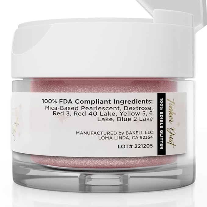 Bakell - Rose Gold Tinker Dust (5g, 1x Jar) Edible Glitter for Food, Desserts, and Beverages!