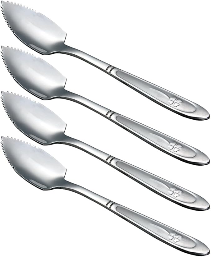 Grapefruit Spoons, Stainless Steel, 6-2/5-Inch, Set of 4 (Clover)