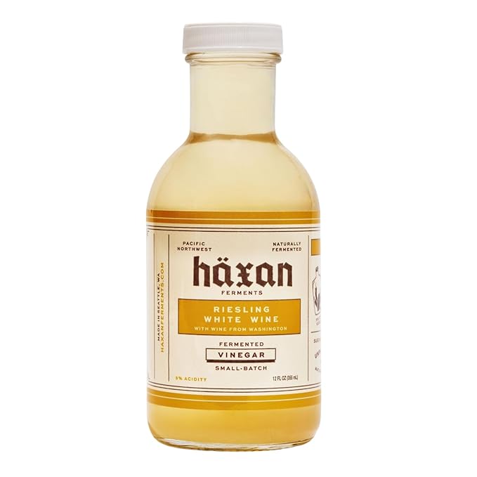 Haxan Ferments Riesling White Wine Vinegar - 5% Acidity, Unpasteurized & Slow-Fermented | Made from