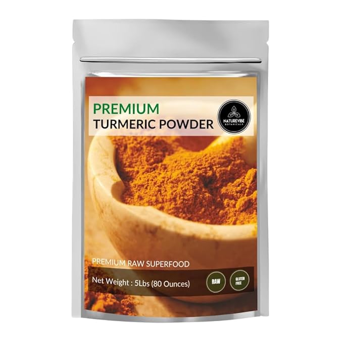 Premium Quality Turmeric Root Powder with Curcumin 5lbs by Naturevibe Botanicals | Raw Turmeric