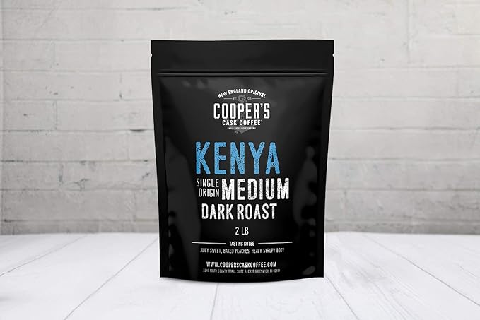 Kenya AA Medium-Dark Roast Coffee Beans, Single Origin Whole Bean or Ground Coffee, Gourmet Coffee