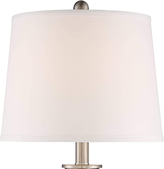 Regency Hill Arden 25" High Modern Table Lamps Set of 2 Table Top Dimmer Silver Brushed Nickel