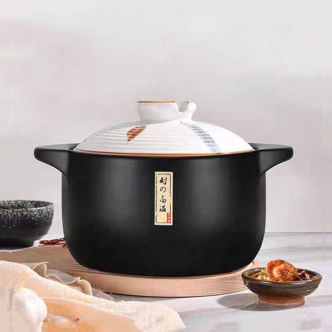 3.2 Quart Ceramic Casserole,with Lid Ceramic Pot,Heat-Resistant Round Stew Pot Soup Pot for cook