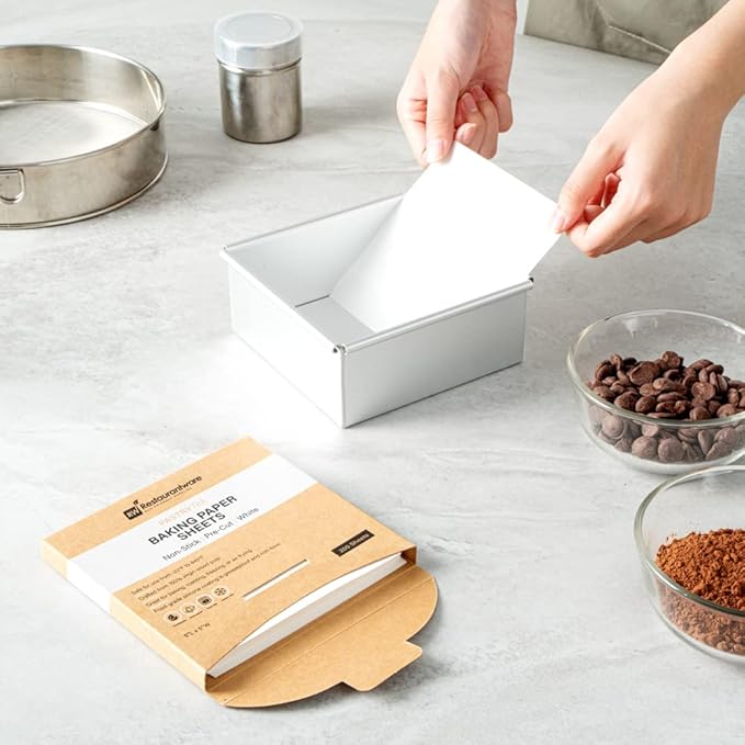 Restaurantware Pastry Tek 5 x 5 Inch Parchment Paper Sheets 200 Greaseproof Baking Sheets For Oven