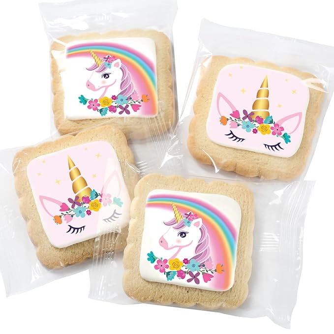 Unicorn Cookies Individually Wrapped Bulk For Kids Theme Birthday Party Favors 24 Pack Bulk for
