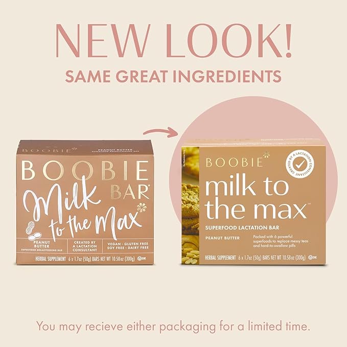 Boobie Bar Superfood Peanut Butter Lactation Bar for Breastfeeding Moms to Increase Milk Supply |