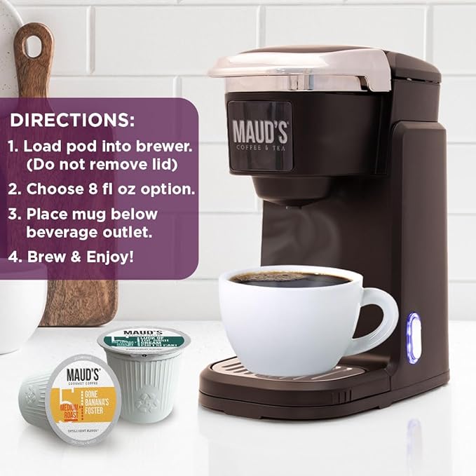 Maud's Sampler Variety Pack Coffee Pods, 24 ct, 6 Assorted Flavors, Medium Roast Flavored Coffee in