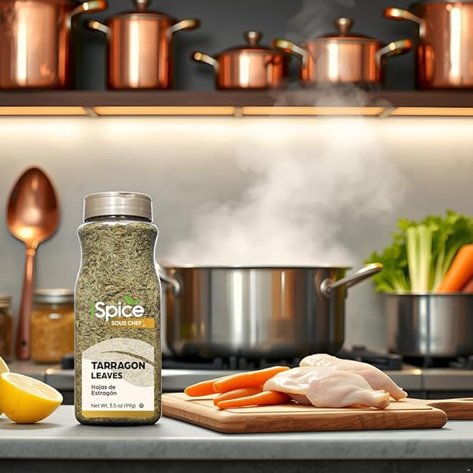 iSpice | Tarragon Leaves | 3.5 oz | Bulk Size, Restaurant Supply, Cooking Essentials, Value Bottle