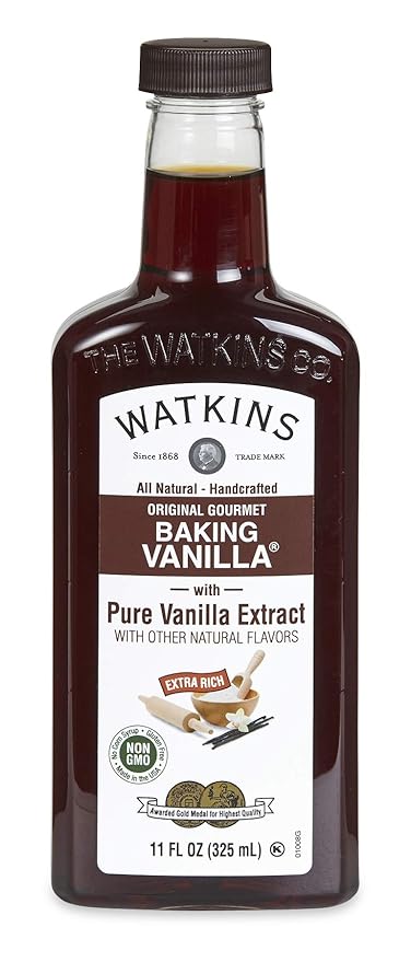 Watkins Pure Almond Extract, 11 oz and Watkins All Natural Original Gourmet Baking Vanilla, with