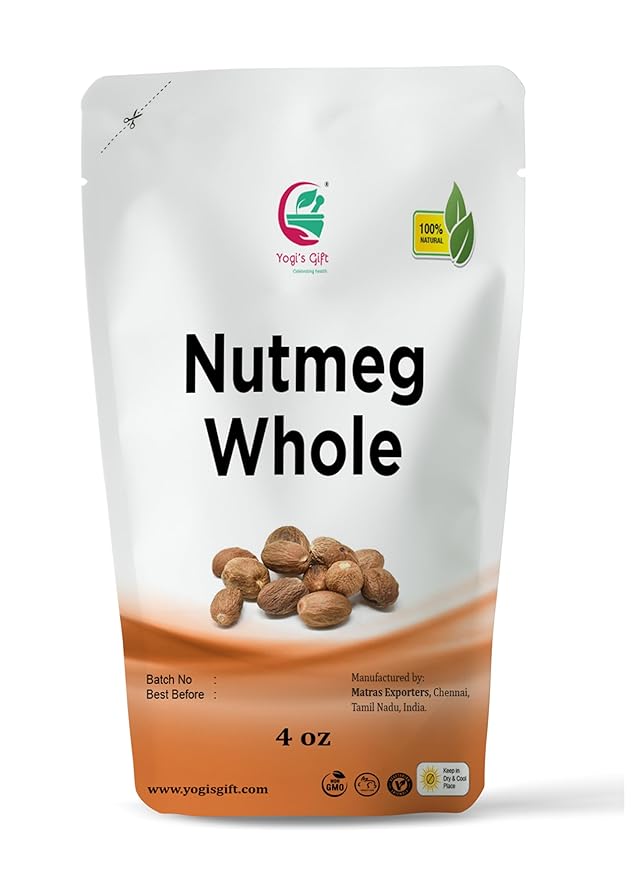 Nutmeg Whole 4oz | Excellent Aroma and Incredible Flavor | Nuez moscada entera | Non- Gmo