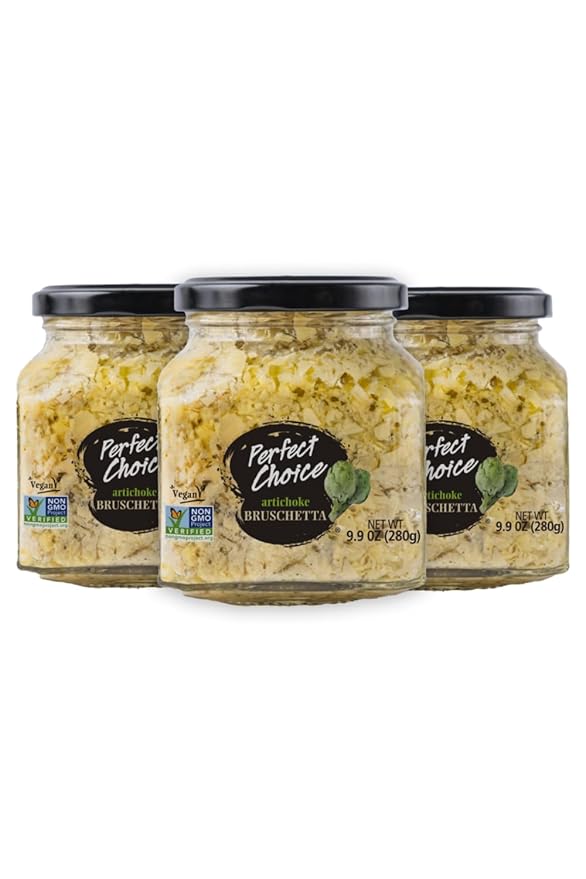 Perfect Choice Artichoke Bruschetta - Delicious Bruschetta Bread Spread - Ready-to-eat Dip - 9.9 oz